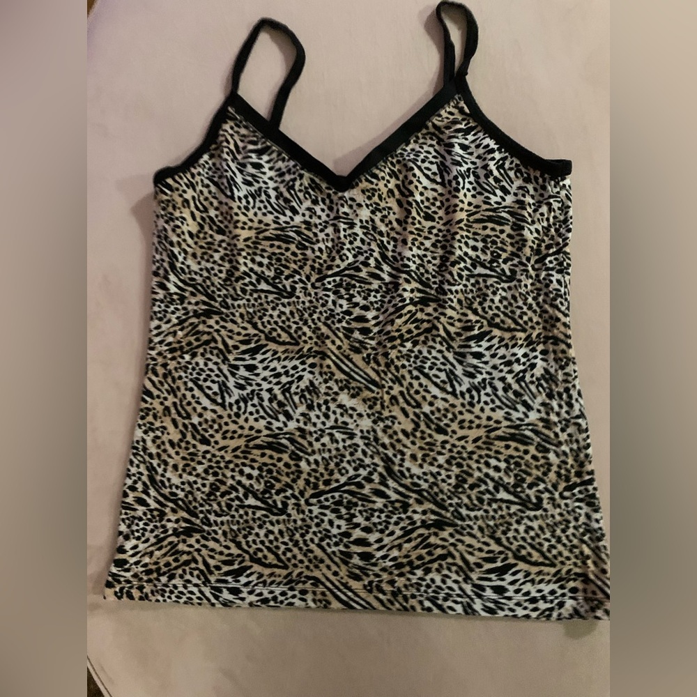 Lane Bryant Cacique Animal Print Camisole with Black Accents
